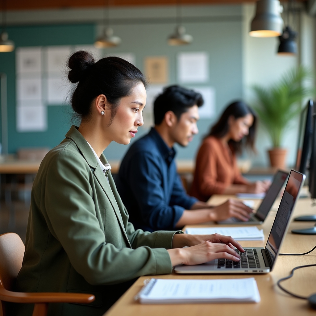 Zespół pracujący zdalnie przy laptopach w różnych lokalizacjach