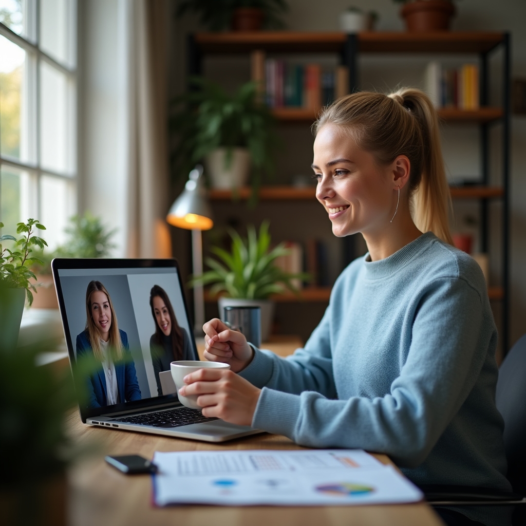 Mały zdalny zespół pracujący przy laptopach w różnych miejscach